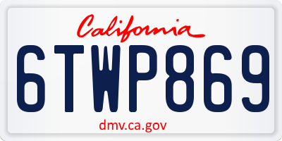 CA license plate 6TWP869