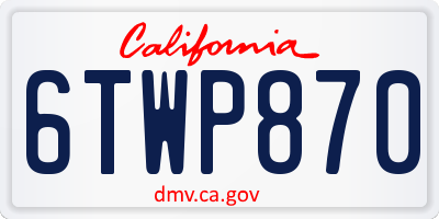 CA license plate 6TWP870