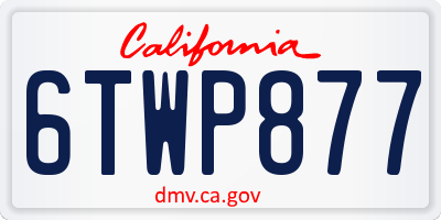 CA license plate 6TWP877