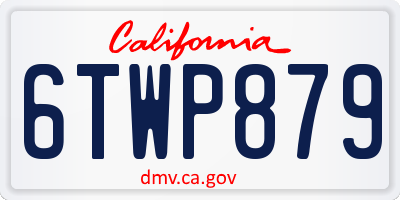 CA license plate 6TWP879