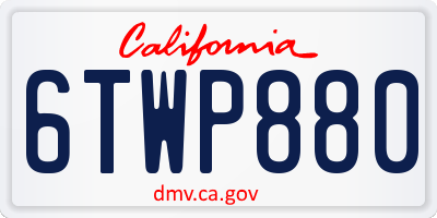 CA license plate 6TWP880
