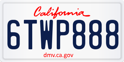 CA license plate 6TWP888