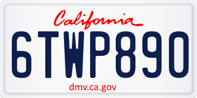 CA license plate 6TWP890
