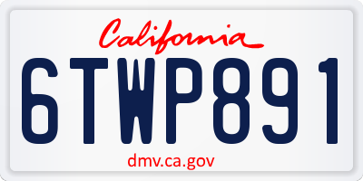 CA license plate 6TWP891