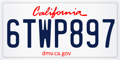 CA license plate 6TWP897
