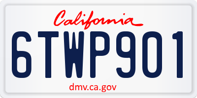 CA license plate 6TWP901