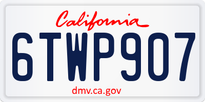 CA license plate 6TWP907