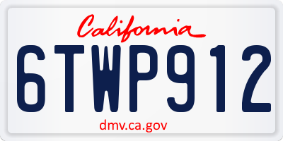 CA license plate 6TWP912