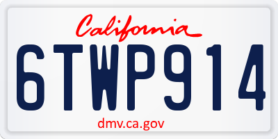 CA license plate 6TWP914