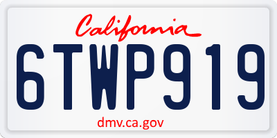 CA license plate 6TWP919