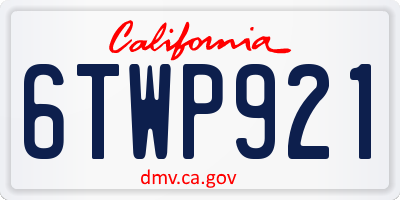 CA license plate 6TWP921