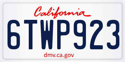 CA license plate 6TWP923