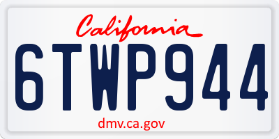 CA license plate 6TWP944