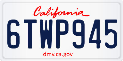 CA license plate 6TWP945