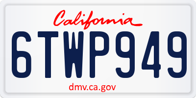 CA license plate 6TWP949