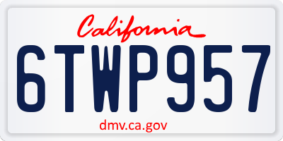 CA license plate 6TWP957
