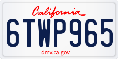 CA license plate 6TWP965