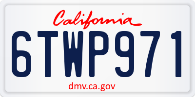 CA license plate 6TWP971