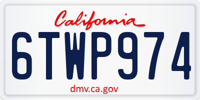 CA license plate 6TWP974