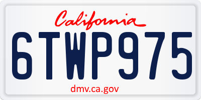 CA license plate 6TWP975