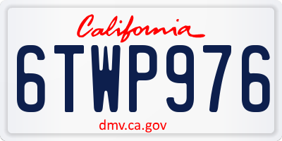CA license plate 6TWP976
