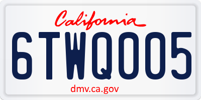 CA license plate 6TWQ005