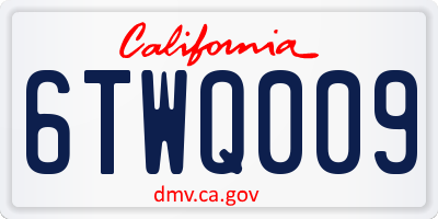 CA license plate 6TWQ009