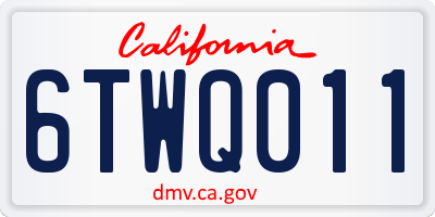 CA license plate 6TWQ011