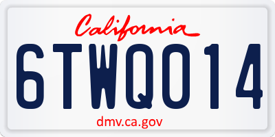 CA license plate 6TWQ014