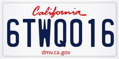 CA license plate 6TWQ016
