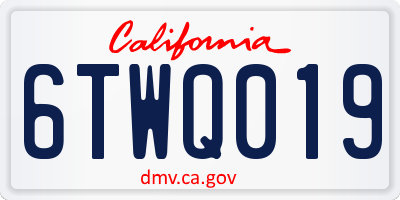 CA license plate 6TWQ019