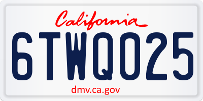 CA license plate 6TWQ025
