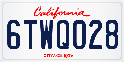 CA license plate 6TWQ028
