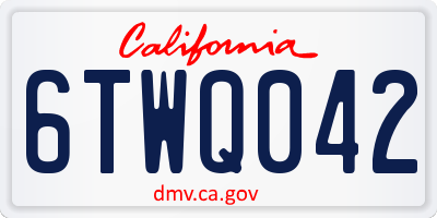 CA license plate 6TWQ042