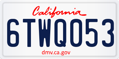 CA license plate 6TWQ053