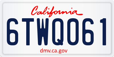 CA license plate 6TWQ061