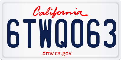 CA license plate 6TWQ063