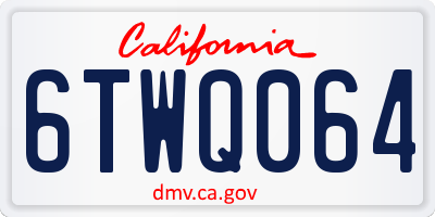 CA license plate 6TWQ064