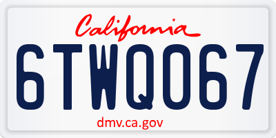 CA license plate 6TWQ067