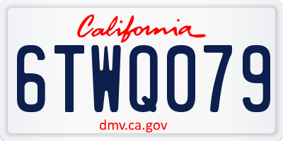 CA license plate 6TWQ079