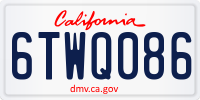 CA license plate 6TWQ086