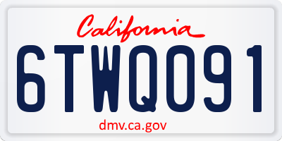 CA license plate 6TWQ091