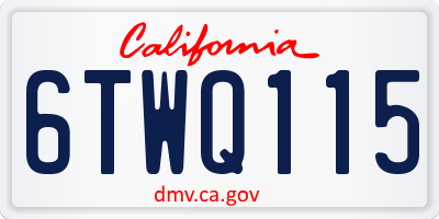 CA license plate 6TWQ115