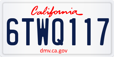 CA license plate 6TWQ117
