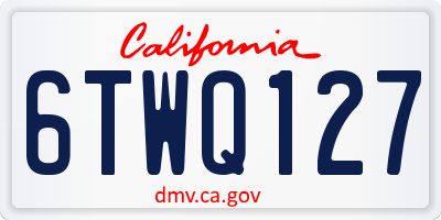 CA license plate 6TWQ127