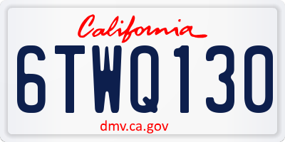 CA license plate 6TWQ130