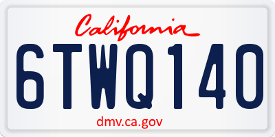 CA license plate 6TWQ140