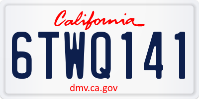 CA license plate 6TWQ141