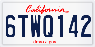 CA license plate 6TWQ142