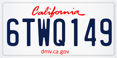 CA license plate 6TWQ149